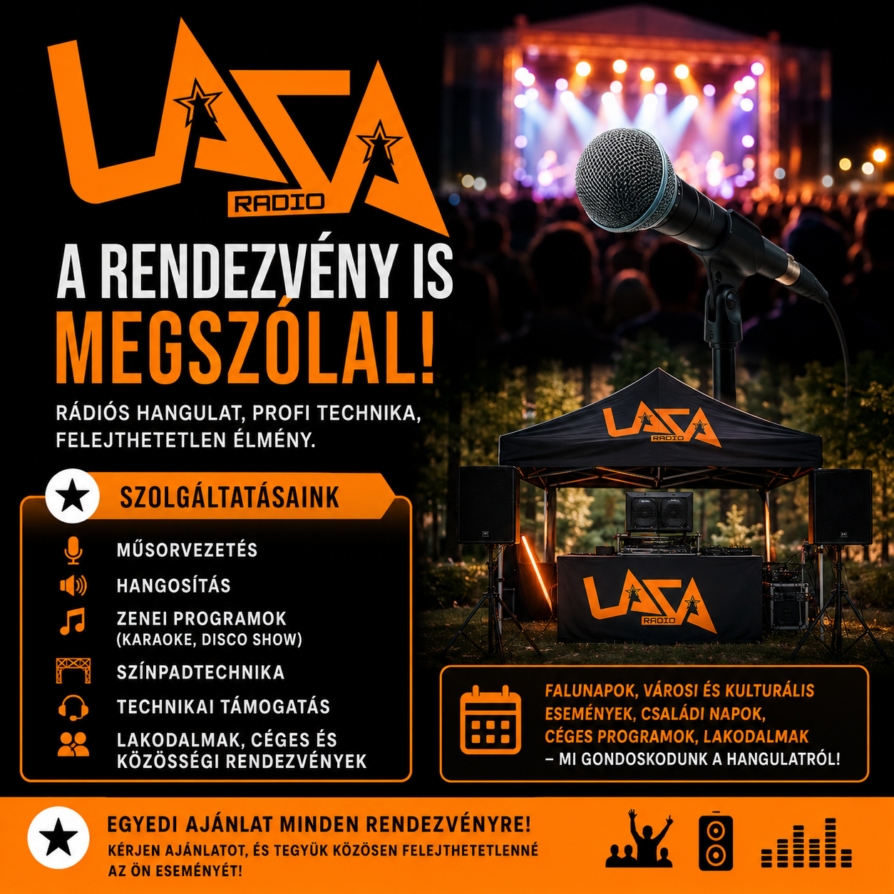 laza rádió kitelepülés